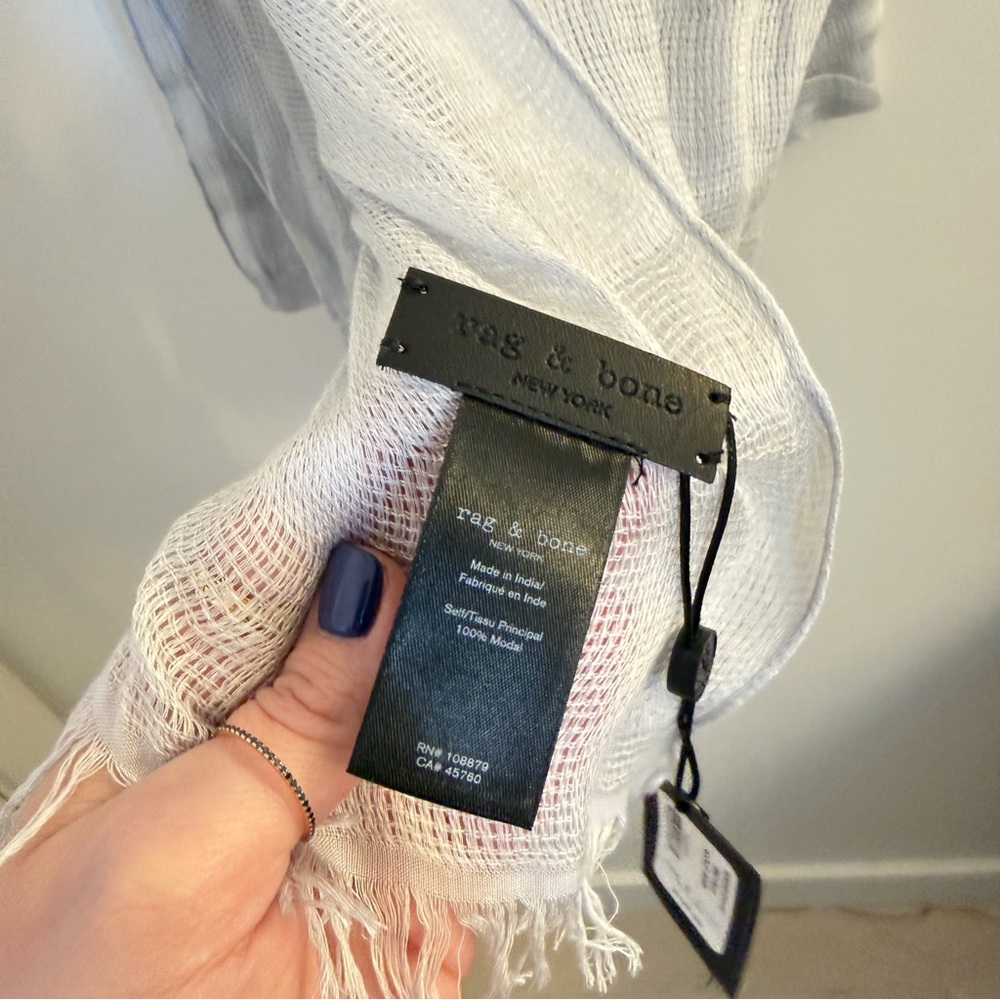 NWT Rag & Bone Gray Fringed Scarf - Picture 4 of 7